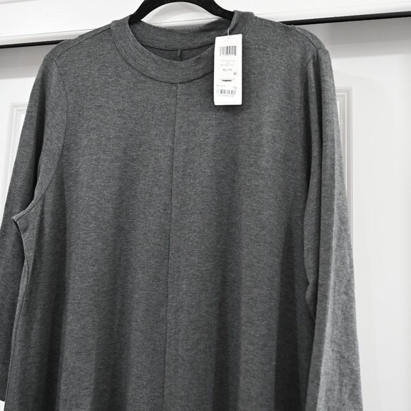 Eileen Fisher Size XL Lightweight Tencel Stretch Jersey Mock Neck Midi Dress NWT - Picture 3 of 11